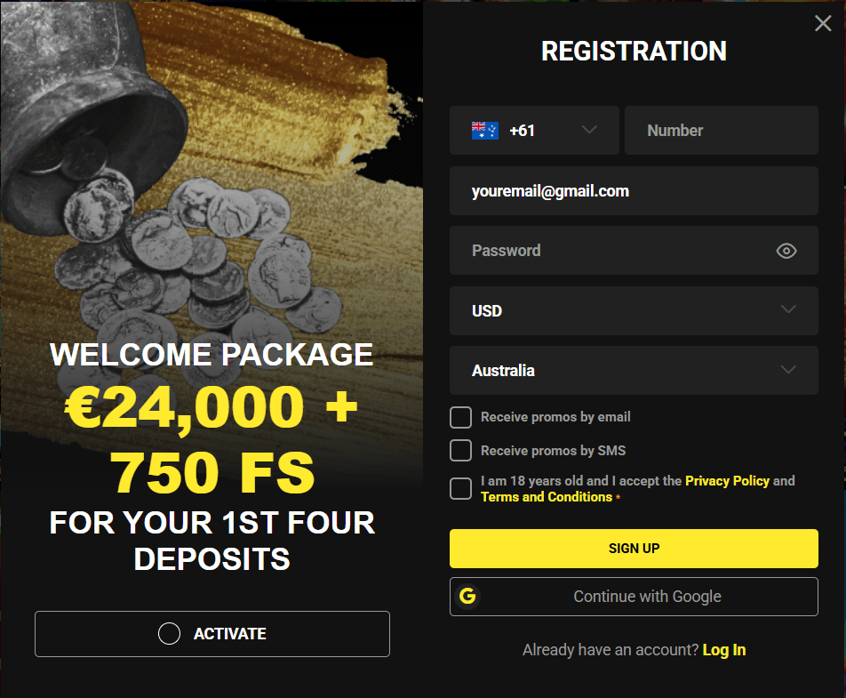 registration olympia casino